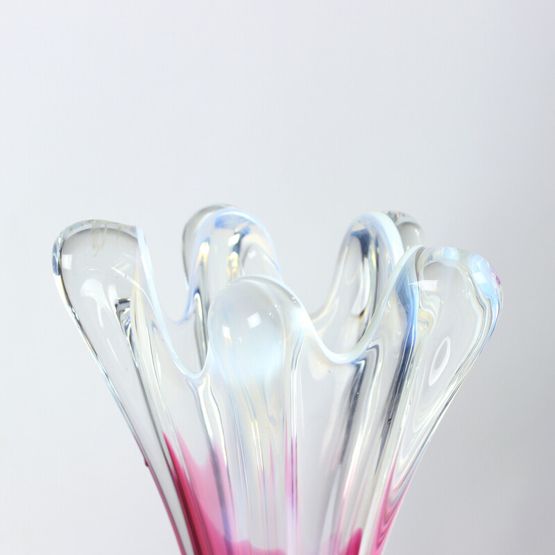 Vintage glass vase by Josef Hospodka for Chribska Glass, Czechoslovakia 1960