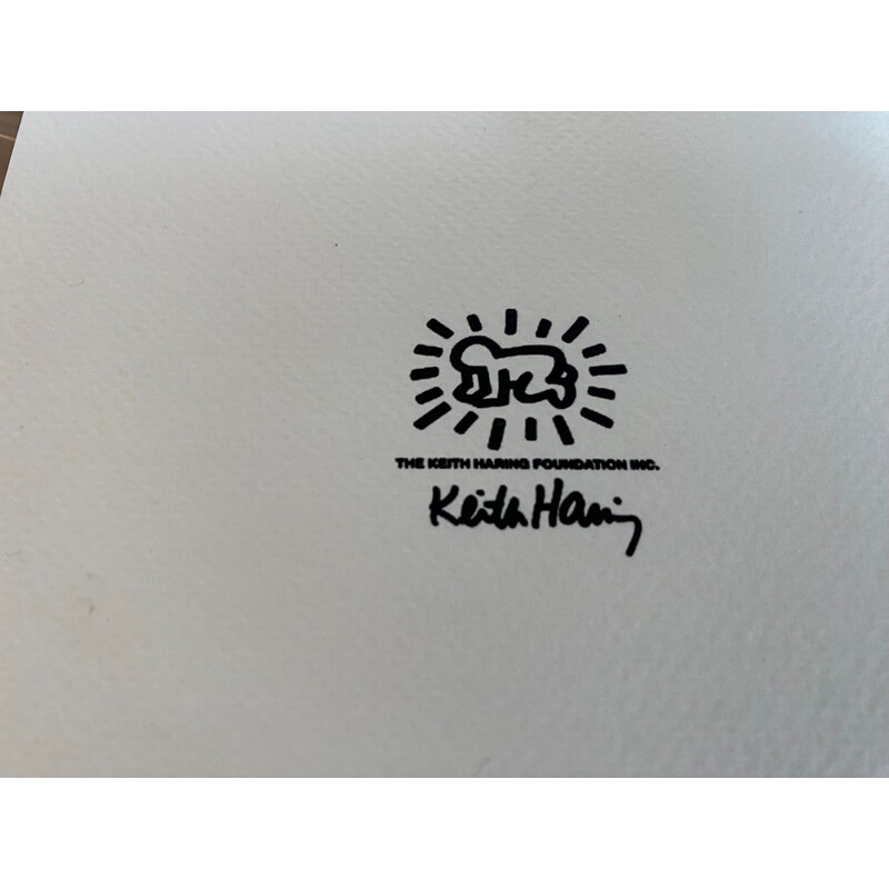 Serigrafia vintage de Keith Haring para a Keith Haring Foundation Inc., 1990