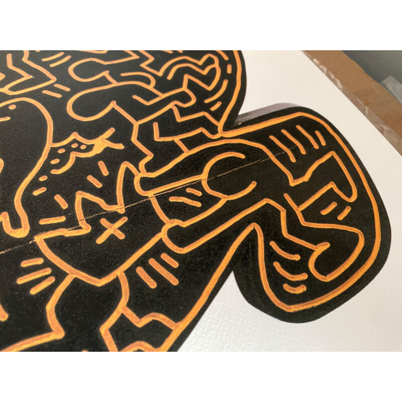Serigrafía vintage de Keith Haring para The Keith Haring Foundation Inc., 1990