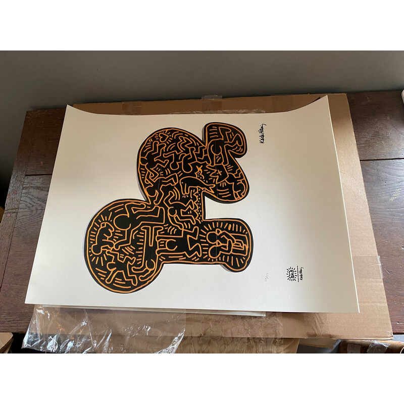 Vintage screenprint by Keith Haring for The Keith Haring Foundation Inc., 1990