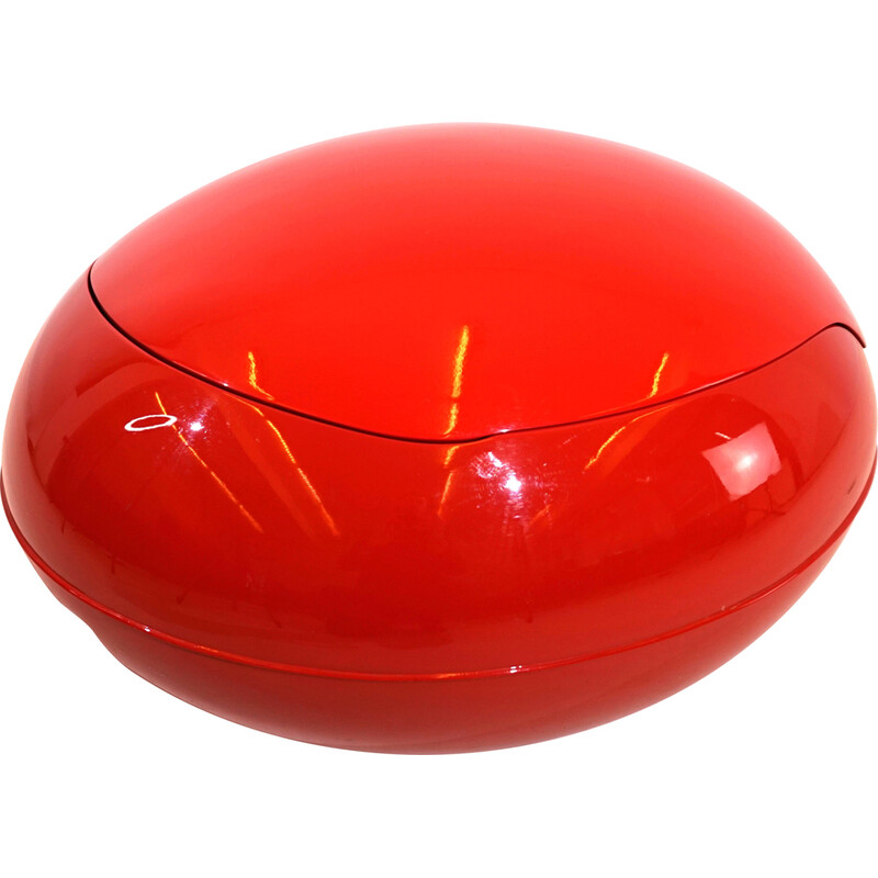 Fauteuil vintage "Garden Egg" en plastique rouge par Peter Ghyczy pour Gottfried Reuter, 1960