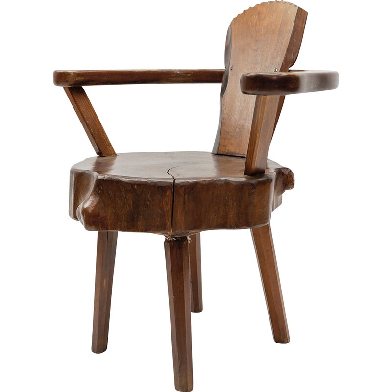 Lot de 4 fauteuils vintage en bois, France 1960