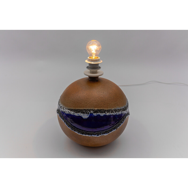 Base de candeeiro de mesa vintage com globo em cerâmica para Leola, 1960