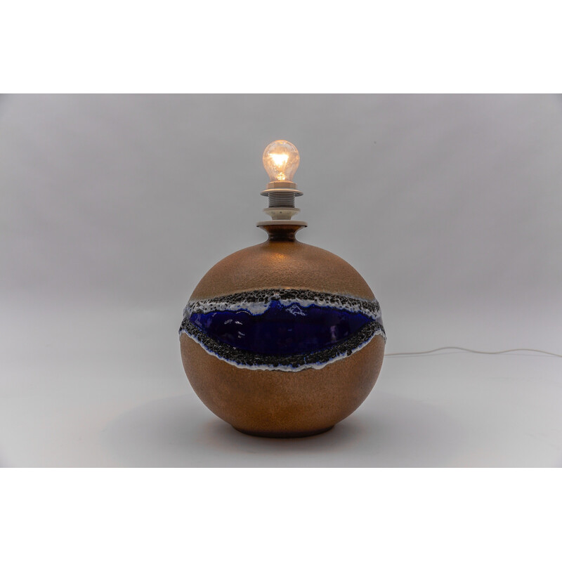 Vintage ceramic globe table lamp base for Leola, 1960