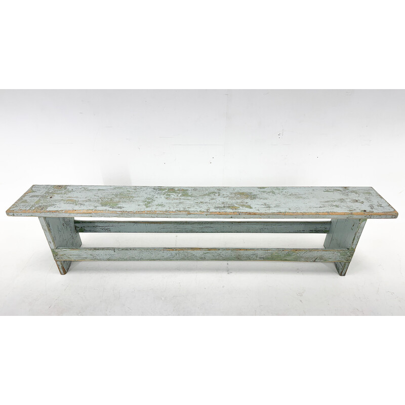 Vintage industrial wooden bench, Czechoslovakia 1950