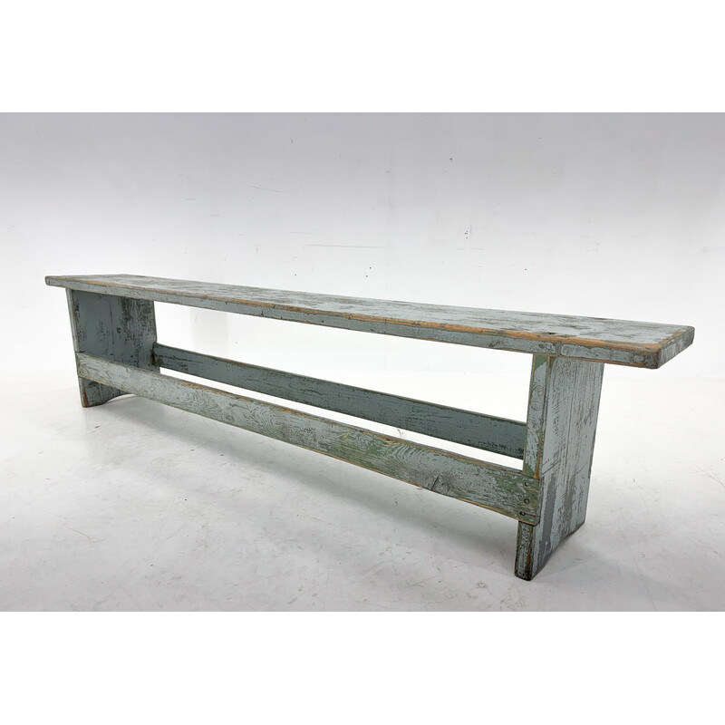 Vintage industrial wooden bench, Czechoslovakia 1950