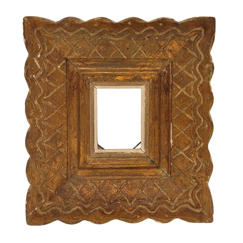 Vintage Art Deco frame in carved and gilded wood by Emile Bouche, France 1940