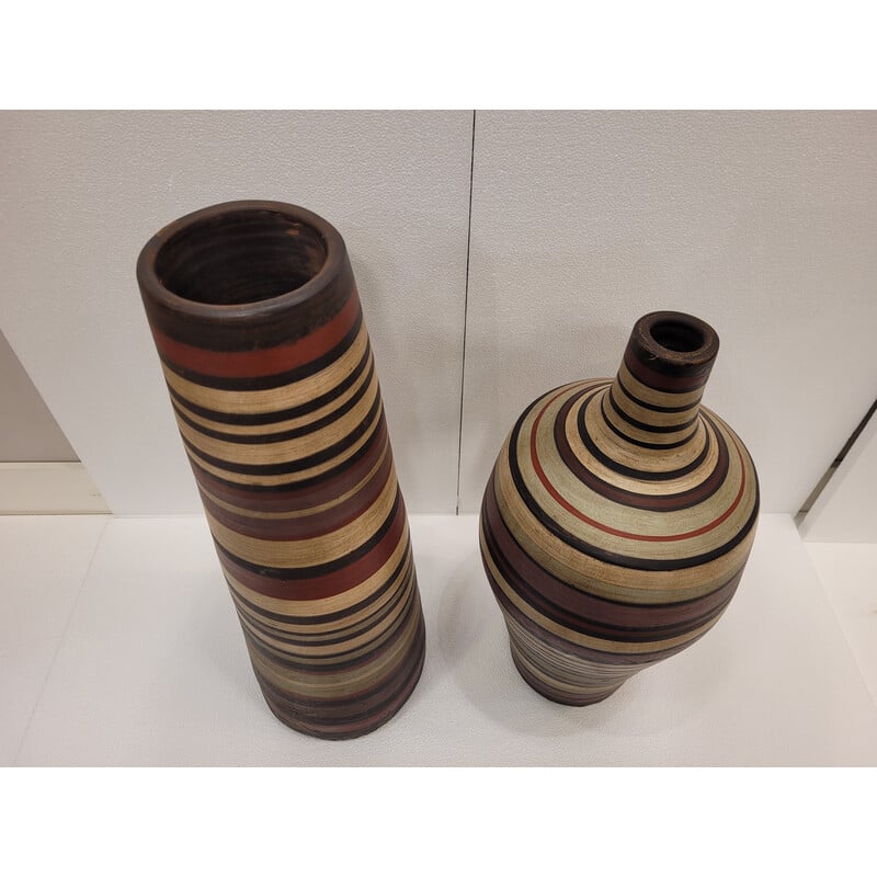 Paar zylindrische Keramikvasen, Deutschland 1960