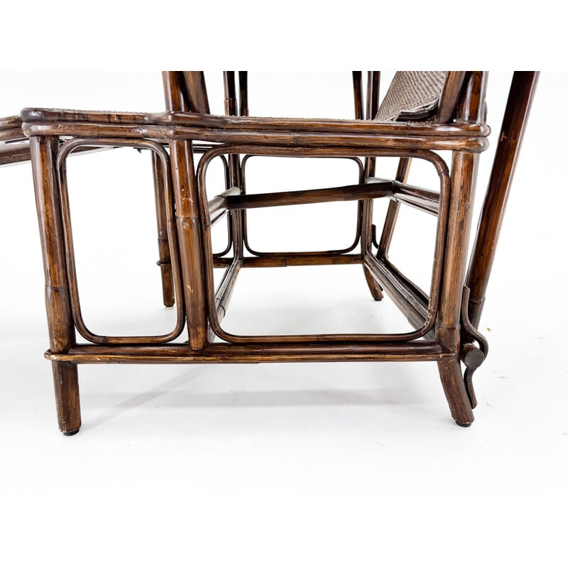Chaise vintage Art Déco en bambou et osier, France