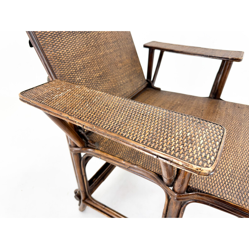 Vintage Art Deco chair in bamboo and wicker, France