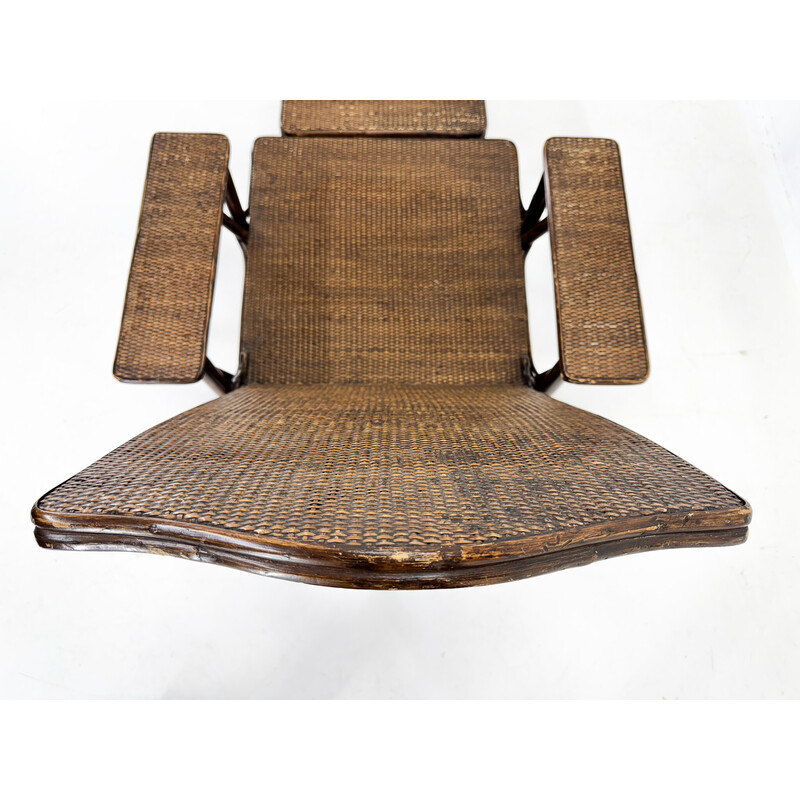Vintage Art Deco chair in bamboo and wicker, France