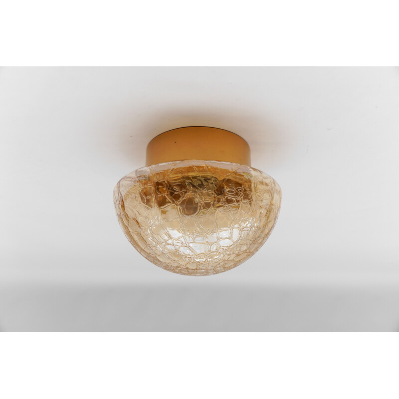 Pair of vintage gold and amber mushroom-shaped wall lamp, 1960