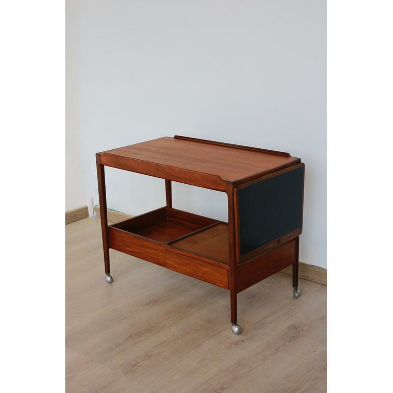 Vintage teak and afromosia trolley by Lb Kofod Larsen for G-Plan, Denmark 1960