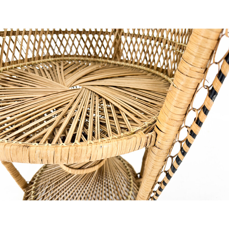 Vintage Peacock chair in hand-woven wicker and rattan, 1960