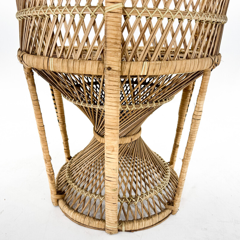 Vintage Peacock chair in hand-woven wicker and rattan, 1960