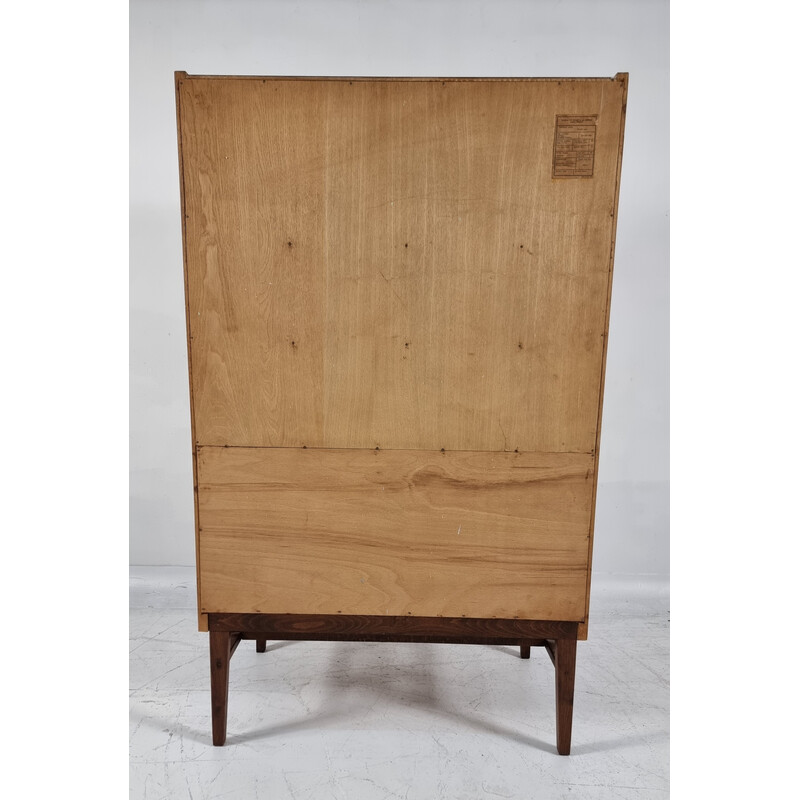 Vintage walnut secretary desk by Frantisek Mezulanik for Up Zavody, Czechoslovakia 1960