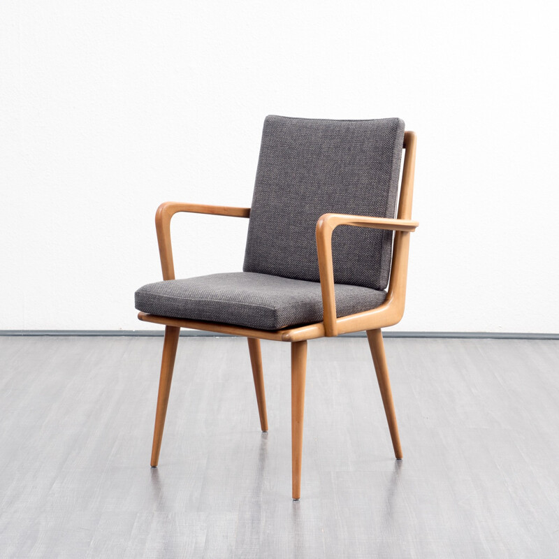 Armchair with solid cherrywood frame by Hans Mitzlaff for Soloform - 1950s