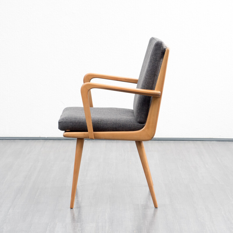 Armchair with solid cherrywood frame by Hans Mitzlaff for Soloform - 1950s