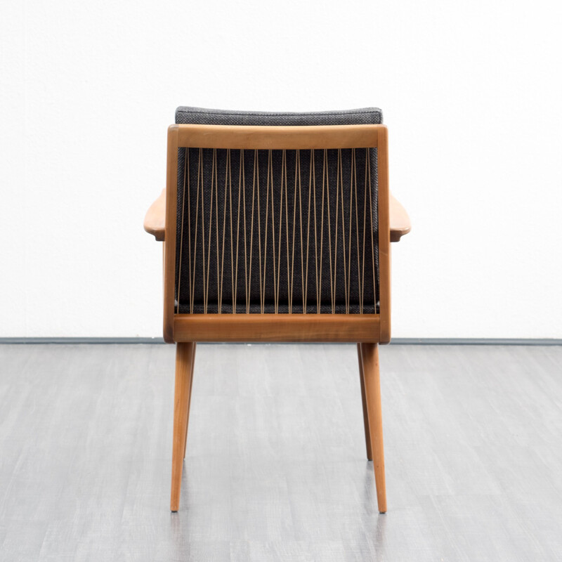 Armchair with solid cherrywood frame by Hans Mitzlaff for Soloform - 1950s