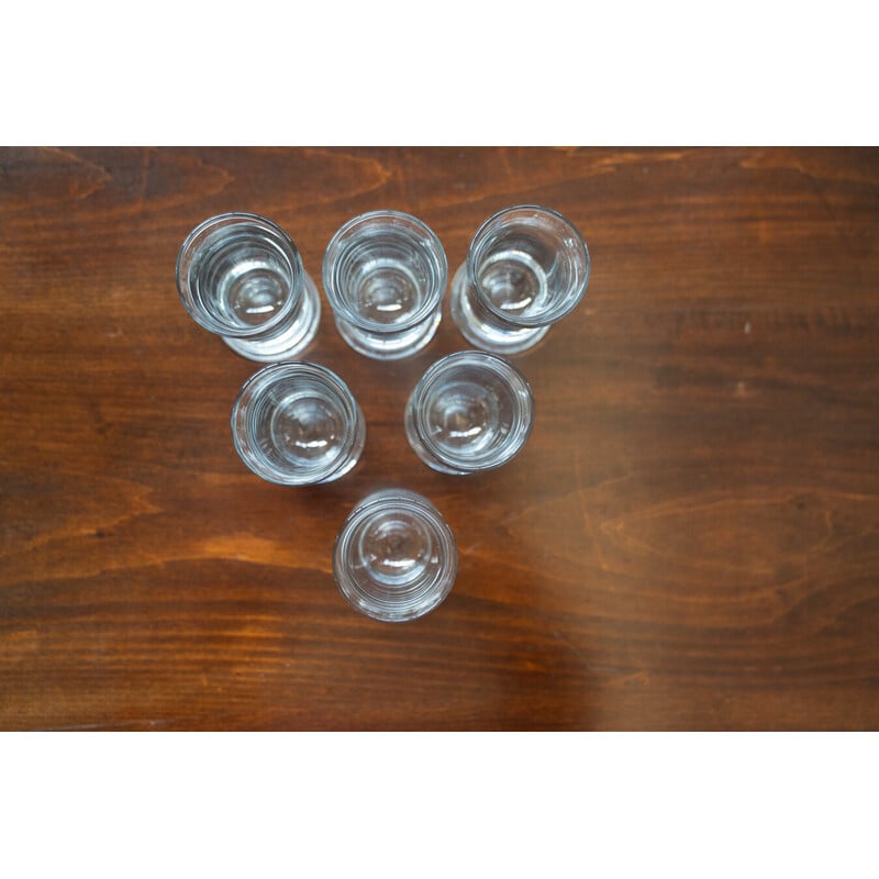 Pack de 6 verres à liqueur vintage en cristal, Italie 1970