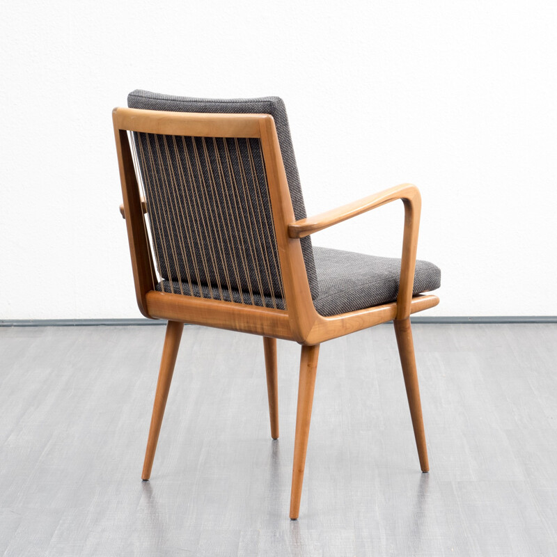 Armchair with solid cherrywood frame by Hans Mitzlaff for Soloform - 1950s
