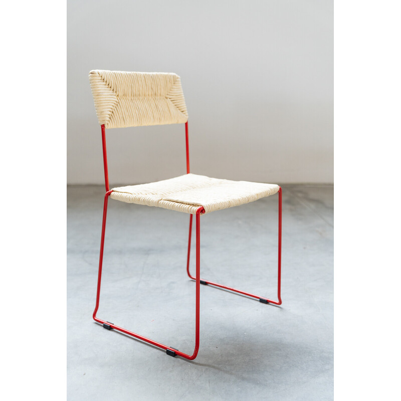Vintage chair in bent iron and plastic for Sintesi,Italy 2000