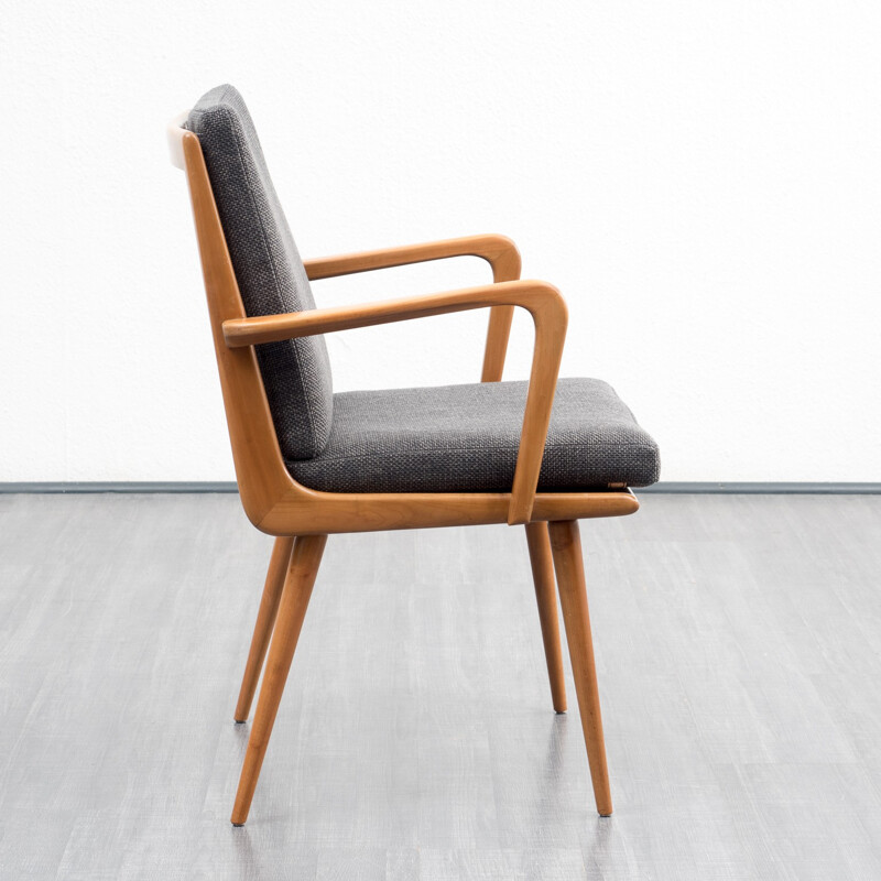 Armchair with solid cherrywood frame by Hans Mitzlaff for Soloform - 1950s