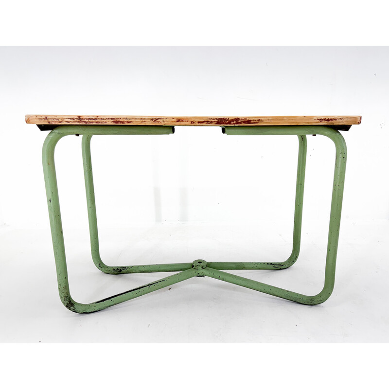 Vintage industrial wooden side table, Czechoslovakia