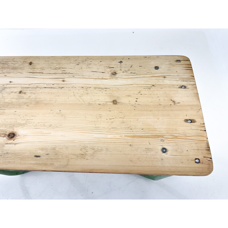 Tavolino industriale vintage in legno, Cecoslovacchia