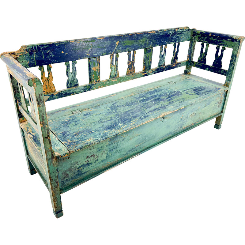 Antique vintage bench with storage space