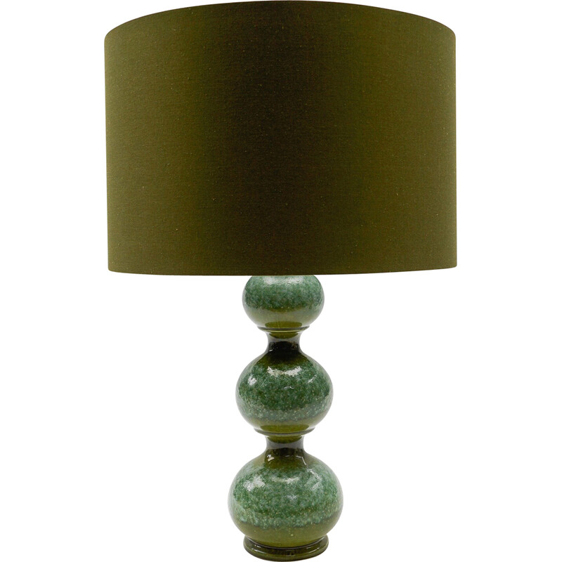 Vintage Tischlampe aus grüner Keramik von Kaiser Leuchten, 1960