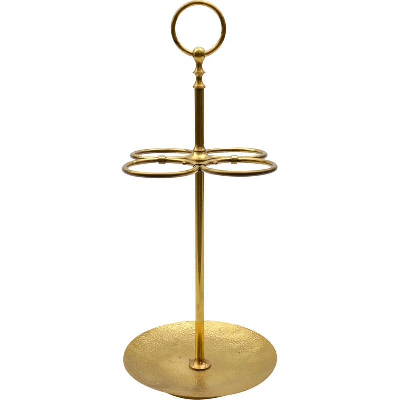 Vintage hammered brass umbrella stand, Austria 1960