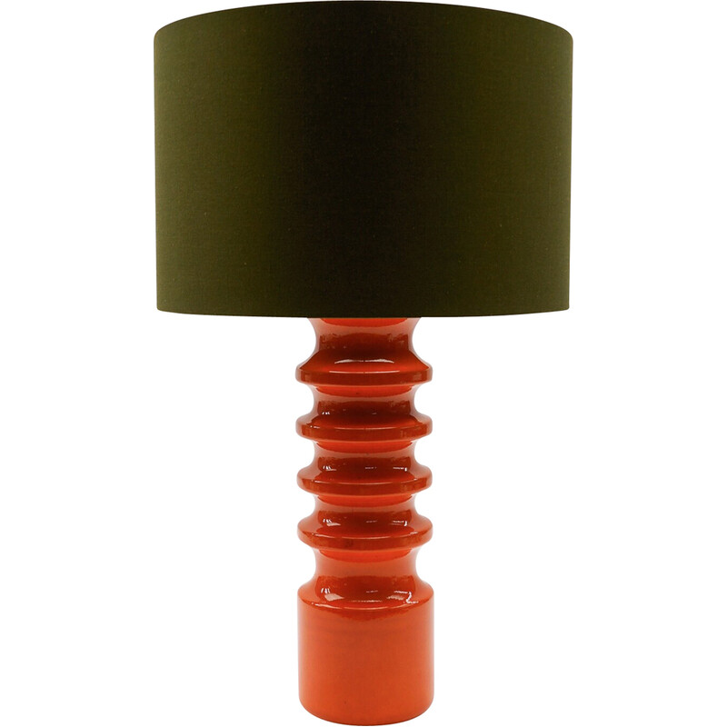 Vintage Stehlampe aus orangefarbener Keramik, 1960