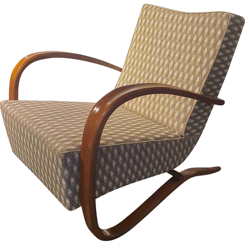 Vintage armchair model H 269 in solid beech wood by Jindrich Halabala