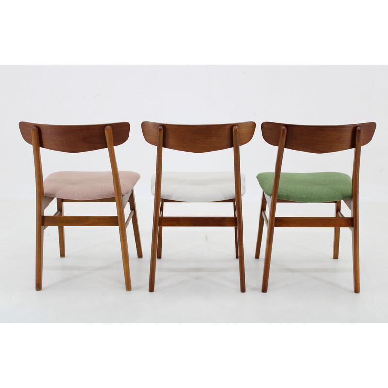Set of 3 vintage teak chairs, Denmark 1960
