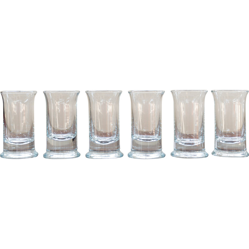 Pack of 6 vintage crystal liqueur glasses, Italy 1970