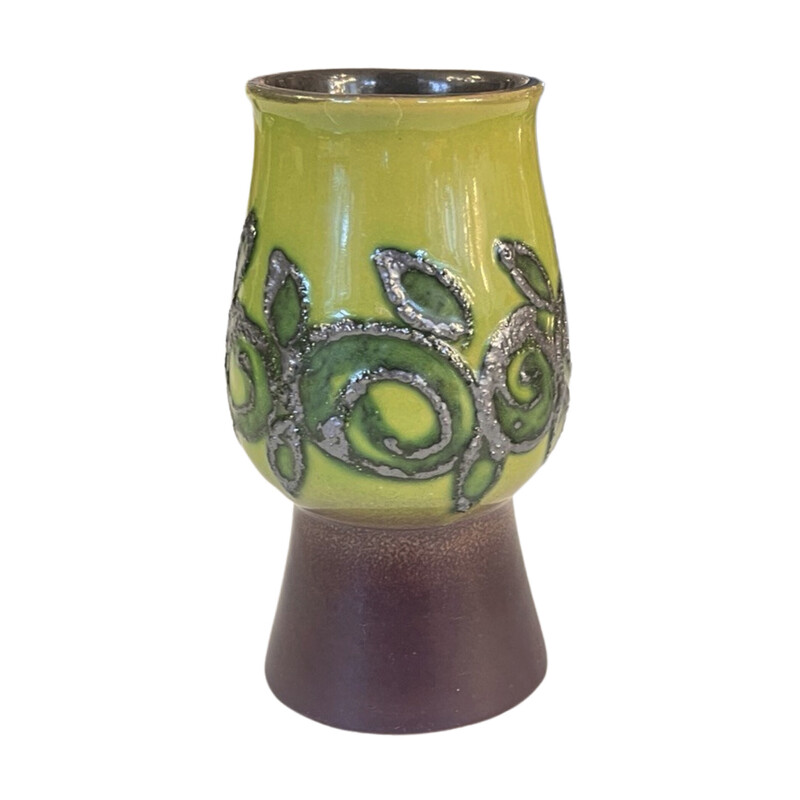 Vase vintage en céramique en forme de coupe pour Strehla Keramik, Allemagne 1960