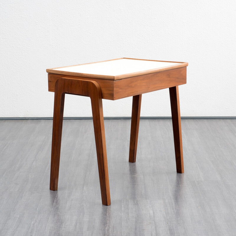 Mid century walnut and white resopal desk - 1950s