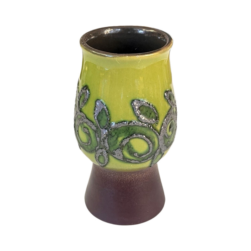 Jarrón vintage de cerámica en forma de copa para Strehla Keramik, Alemania 1960