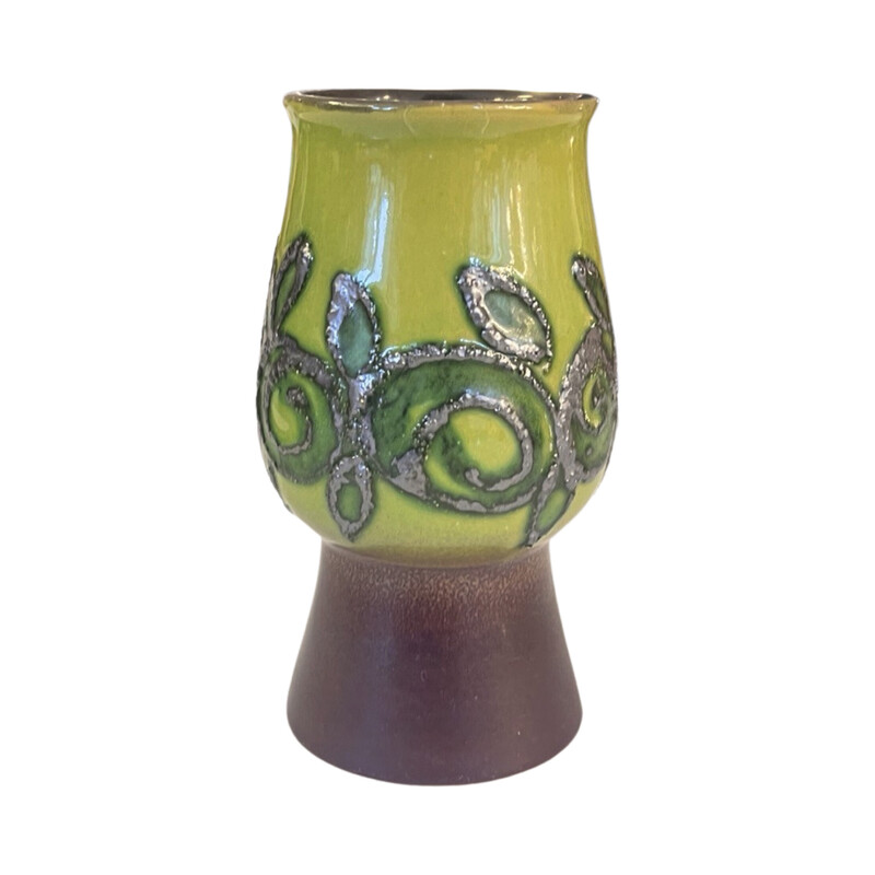 Vintage bekervormige keramieken vaas voor Strehla Keramik, Duitsland 1960