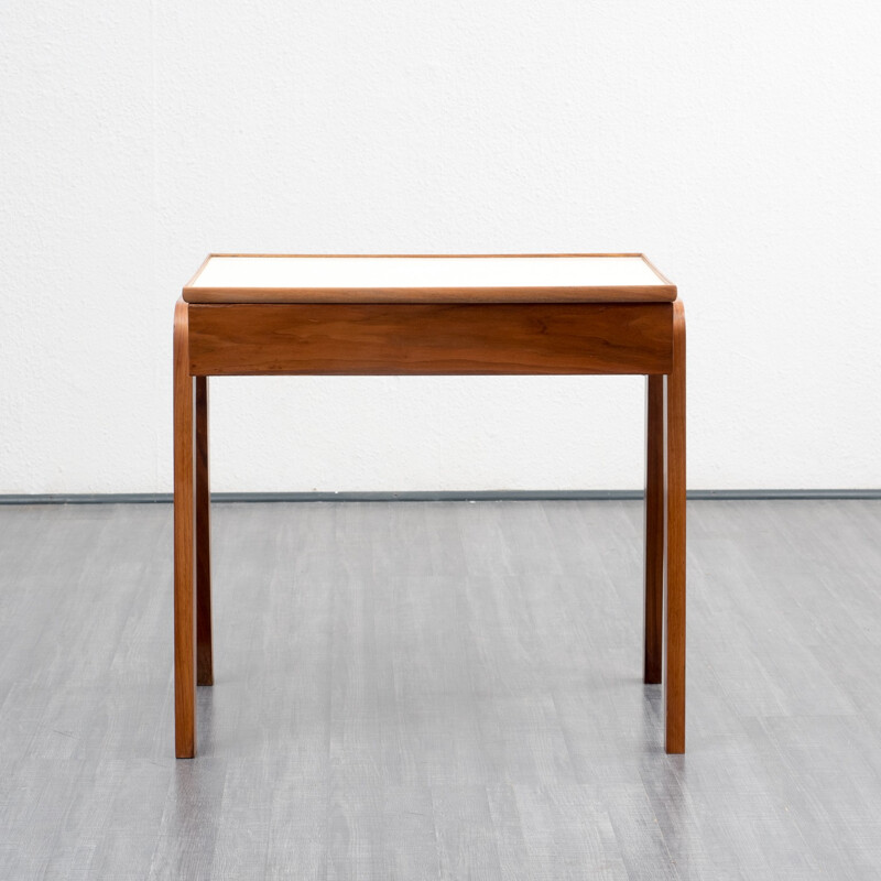 Mid century walnut and white resopal desk - 1950s