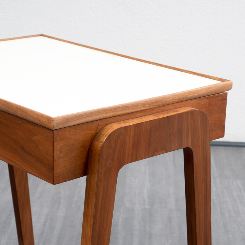 Mid century walnut and white resopal desk - 1950s