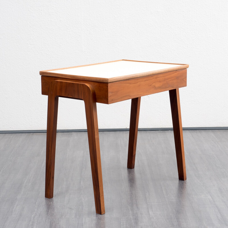 Mid century walnut and white resopal desk - 1950s