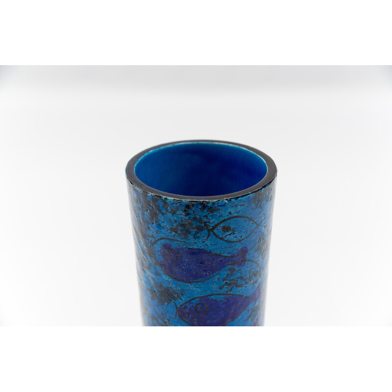 Vase vintage en céramique à motif de poisson par Londi pour Bitossi, 1960