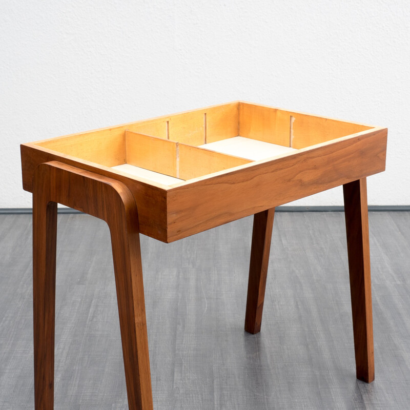 Mid century walnut and white resopal desk - 1950s