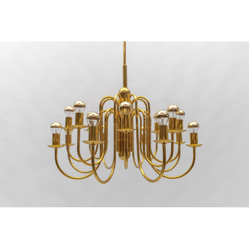 Vintage brass chandelier, Italy 1970