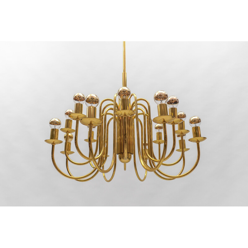 Vintage brass chandelier, Italy 1970