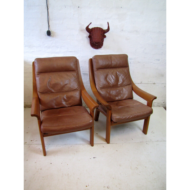 Pair of Danish teak armchairs for Poul Jeppesen - 1980s