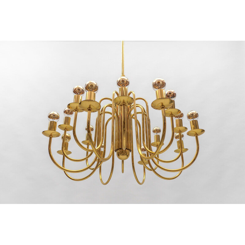 Vintage brass chandelier, Italy 1970