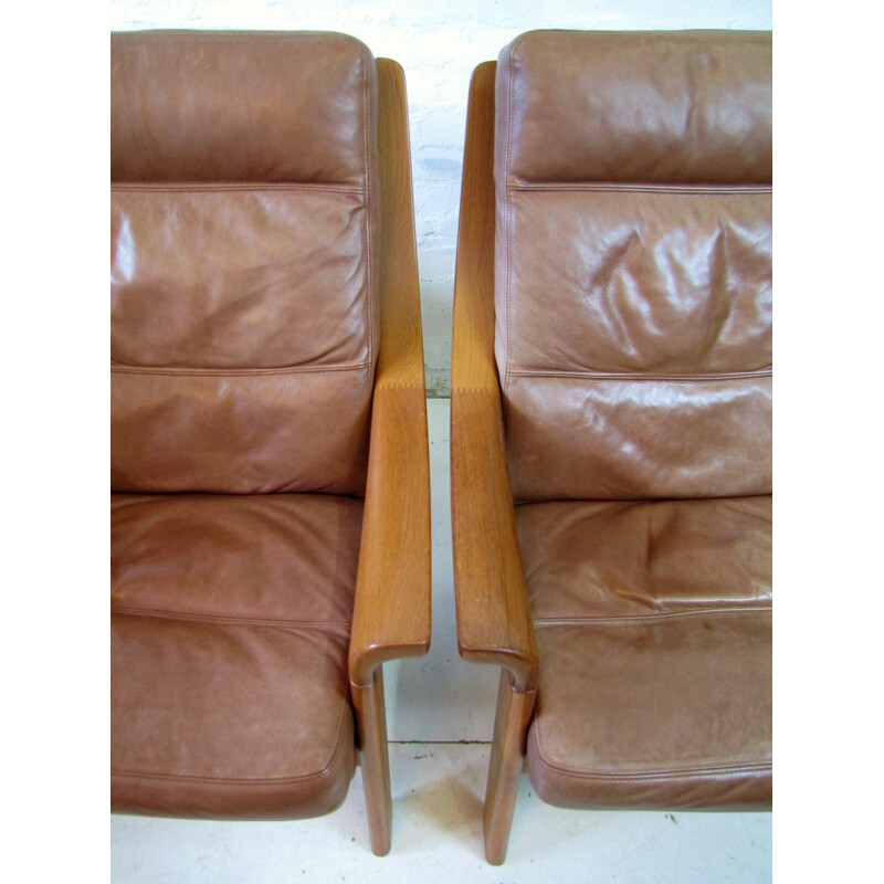 Pair of Danish teak armchairs for Poul Jeppesen - 1980s